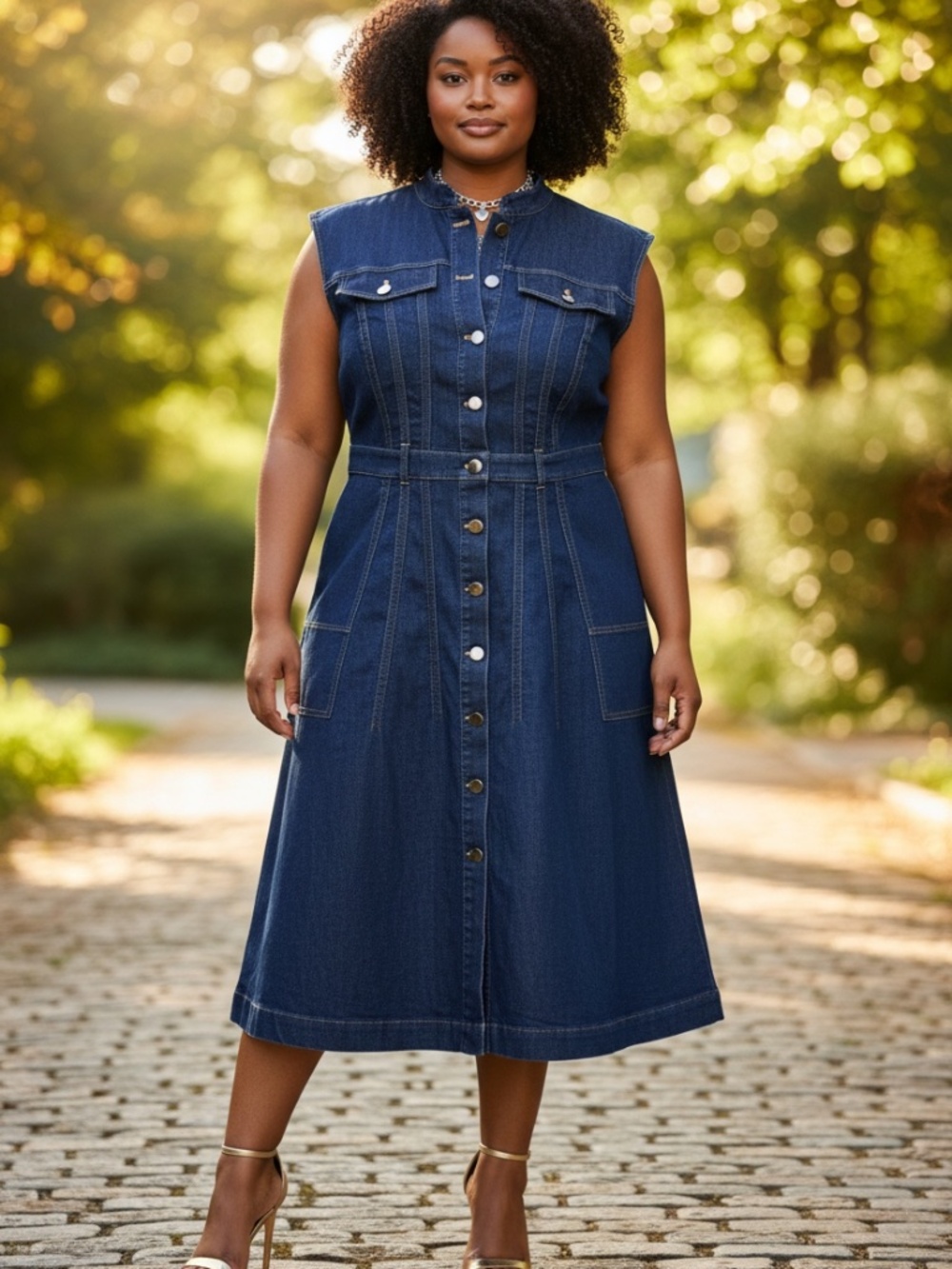 NWT Eloquii Sleeveless Denim Dress, Women's Plus Size 18